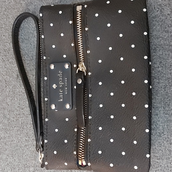 Kate Spade Black and White Polka Dot Wristlet